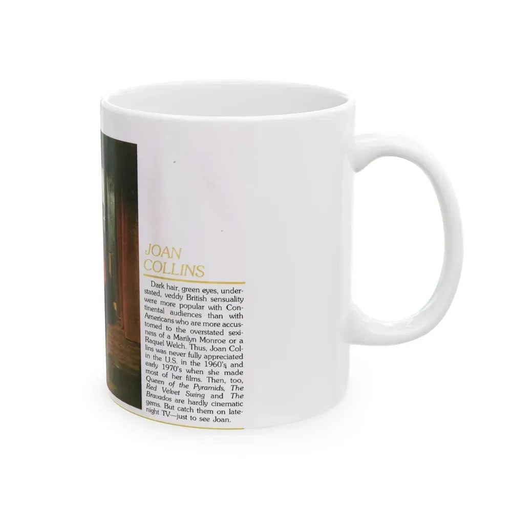 Joan Collins #672 (Vintage Female Icon) White Coffee Mug - Go Mug Yourself