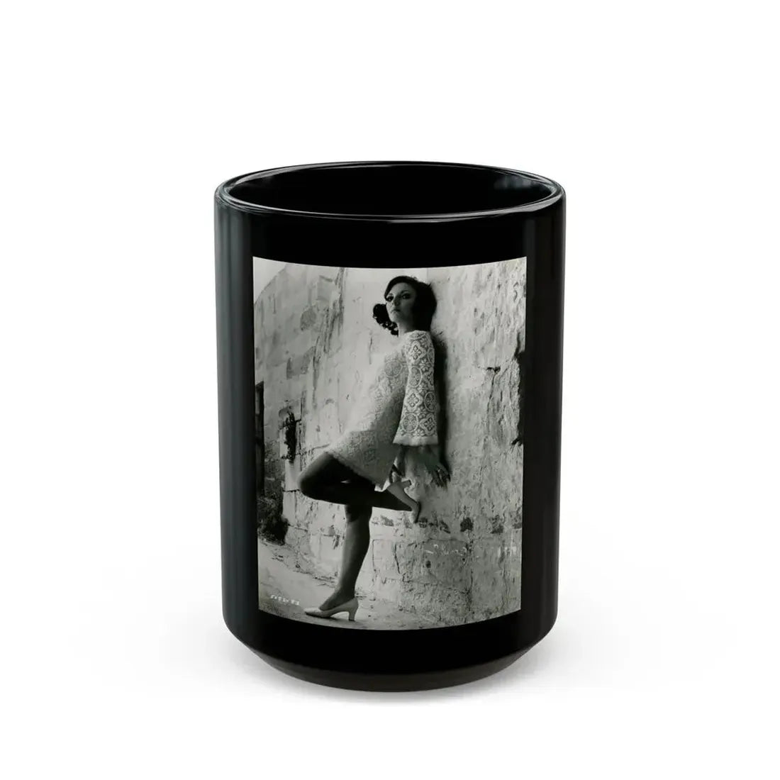 Joan Collins #673 (Vintage Female Icon) Black Coffee Mug 15oz - Go Mug Yourself