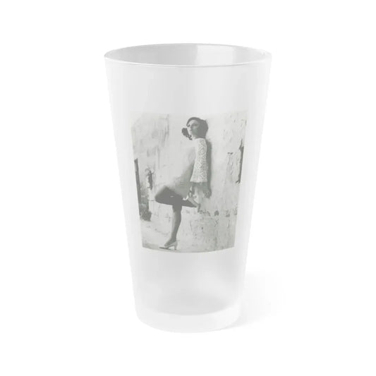 Joan Collins #673 (Vintage Female Icon) Frosted Pint Glass 16oz 16oz Frosted - Go Mug Yourself