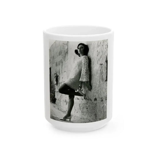 Joan Collins #673 (Vintage Female Icon) White Coffee Mug 15oz - Go Mug Yourself