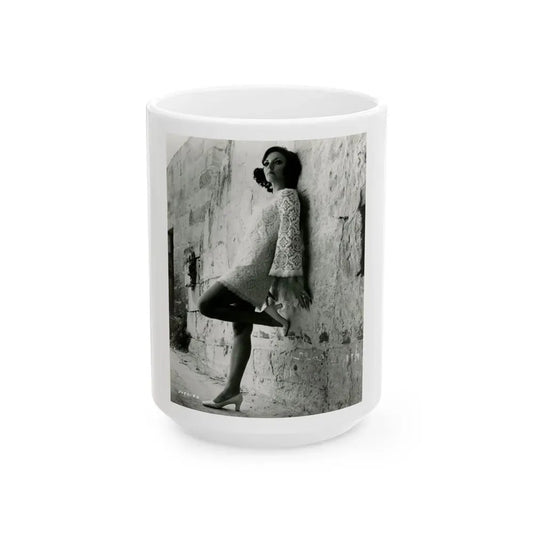 Joan Collins #673 (Vintage Female Icon) White Coffee Mug 15oz - Go Mug Yourself