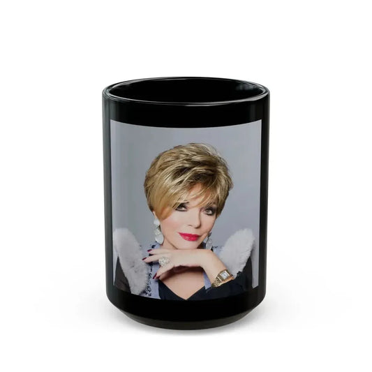Joan Collins #678 (Vintage Female Icon) Black Coffee Mug 15oz - Go Mug Yourself
