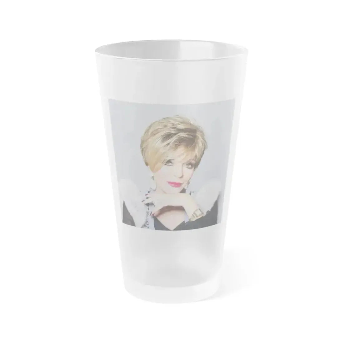 Joan Collins #678 (Vintage Female Icon) Frosted Pint Glass 16oz 16oz Frosted - Go Mug Yourself