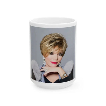Joan Collins #678 (Vintage Female Icon) White Coffee Mug 15oz - Go Mug Yourself