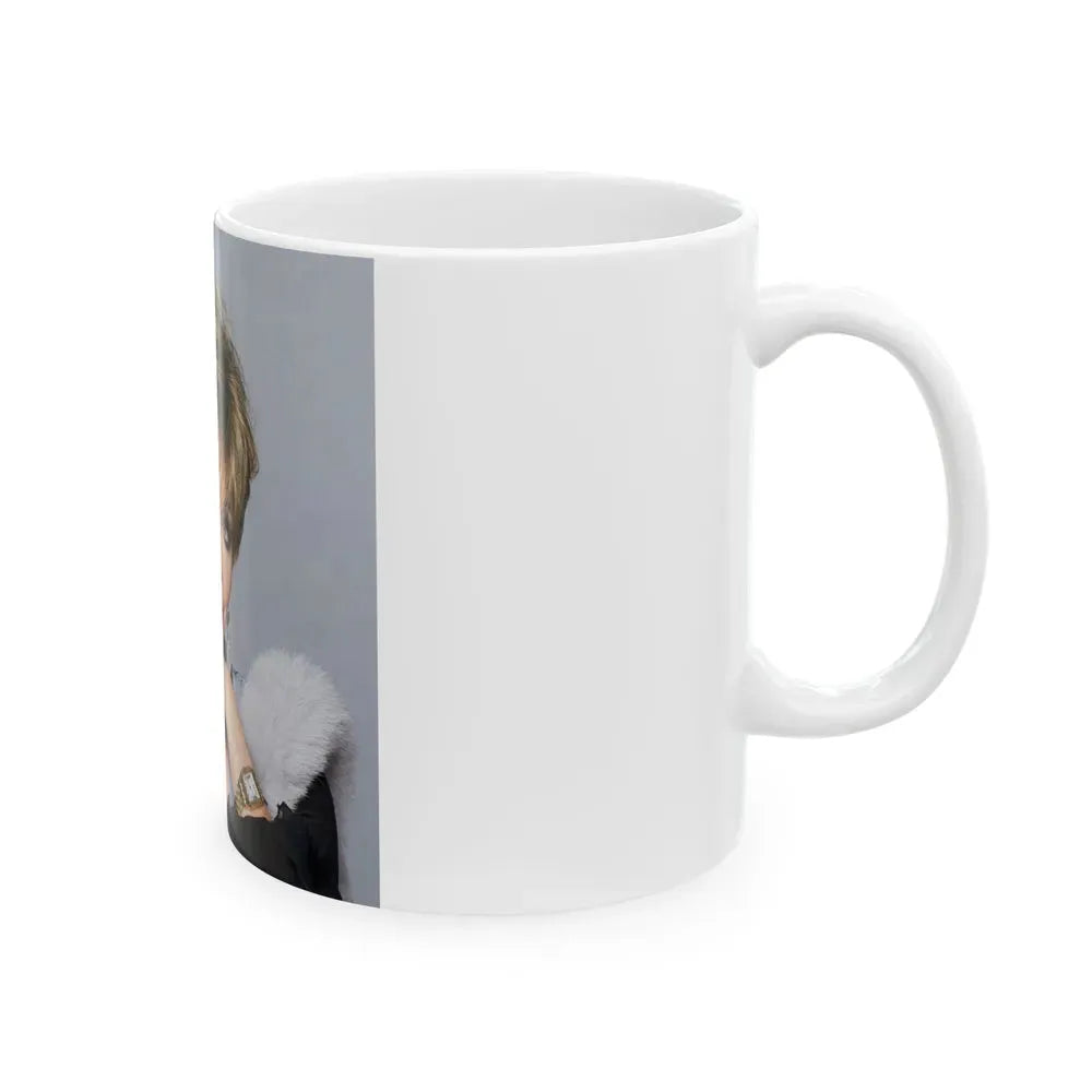 Joan Collins #678 (Vintage Female Icon) White Coffee Mug - Go Mug Yourself