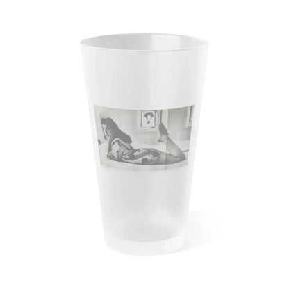 Joan Collins #679 - International Pin-Ups Mag. '57 - 1 B&W Centerfold Photo (Vintage Female Icon) Frosted Pint Glass 16oz 16oz Frosted - Go Mug Yourself