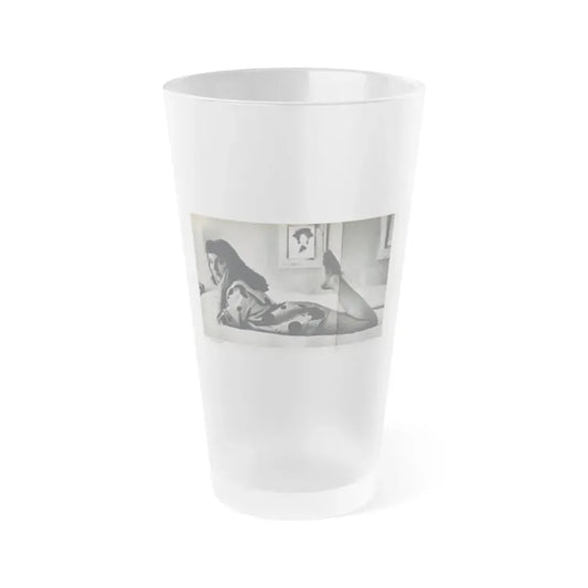 Joan Collins #679 - International Pin-Ups Mag. '57 - 1 B&W Centerfold Photo (Vintage Female Icon) Frosted Pint Glass 16oz 16oz Frosted - Go Mug Yourself