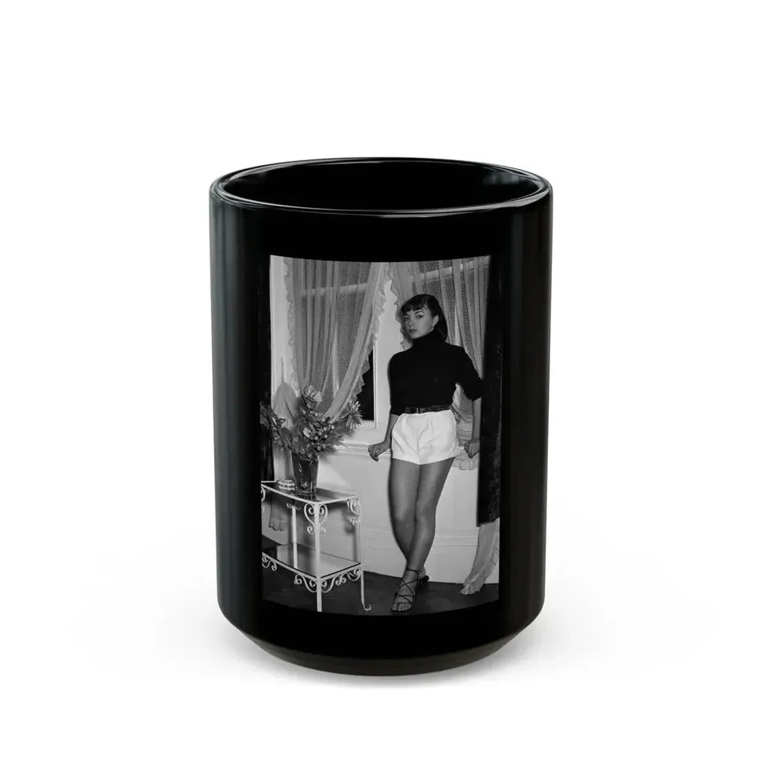 Joan Collins #683 (Vintage Female Icon) Black Coffee Mug 15oz - Go Mug Yourself