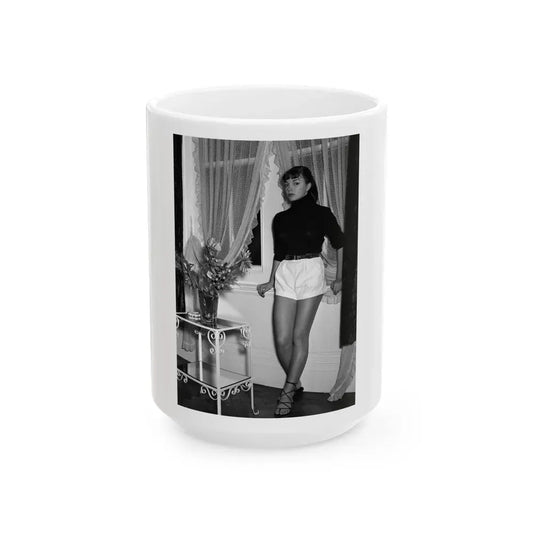 Joan Collins #683 (Vintage Female Icon) White Coffee Mug 15oz - Go Mug Yourself