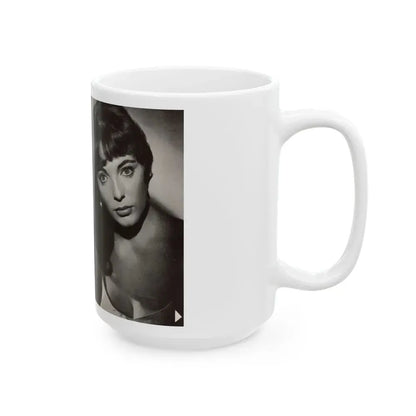 Joan Collins #685 - 2 Pages, 3 B&W Photos & Captions from Picture Week 3-27-56 (Vintage Female Icon) White Coffee Mug - Go Mug Yourself