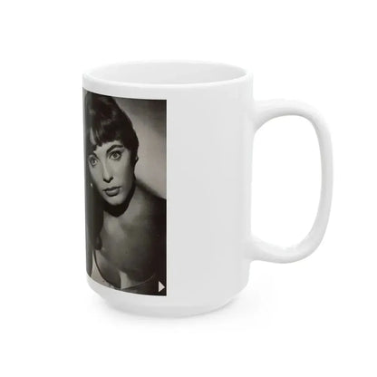 Joan Collins #685 - 2 Pages, 3 B&W Photos & Captions from Picture Week 3-27-56 (Vintage Female Icon) White Coffee Mug - Go Mug Yourself