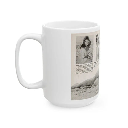Joan Collins #686 - 2 Pages, 3 B&W Photos, Captions & Article Start from Picture Week 3-27-56 (Vintage Female Icon) White Coffee Mug - Go Mug Yourself