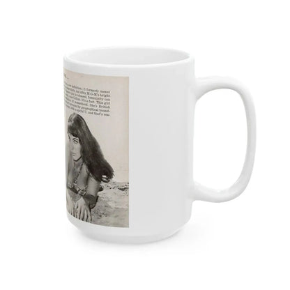Joan Collins #686 - 2 Pages, 3 B&W Photos, Captions & Article Start from Picture Week 3-27-56 (Vintage Female Icon) White Coffee Mug - Go Mug Yourself