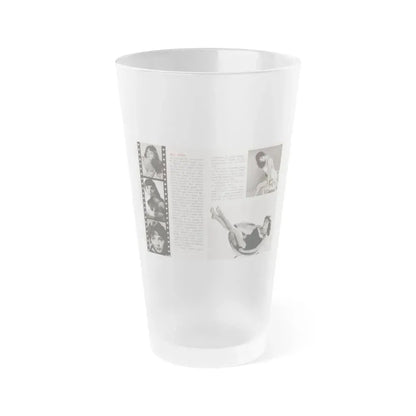 Joan Collins #687 - 2 Pages, 5 B&W Photos & Article Ending from Picture Week 3-27-56 (Vintage Female Icon) Frosted Pint Glass 16oz 16oz Frosted - Go Mug Yourself