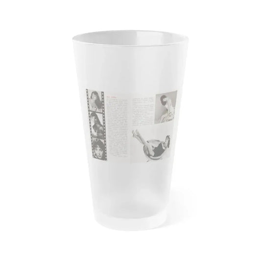 Joan Collins #687 - 2 Pages, 5 B&W Photos & Article Ending from Picture Week 3-27-56 (Vintage Female Icon) Frosted Pint Glass 16oz 16oz Frosted - Go Mug Yourself