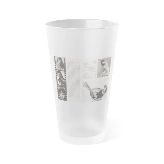 Joan Collins #687 - 2 Pages, 5 B&W Photos & Article Ending from Picture Week 3-27-56 (Vintage Female Icon) Frosted Pint Glass 16oz 16oz Frosted - Go Mug Yourself