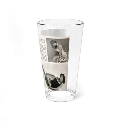 Joan Collins #687 - 2 Pages, 5 B&W Photos & Article Ending from Picture Week 3-27-56 (Vintage Female Icon) Pint Glass 16oz - Go Mug Yourself
