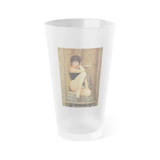Joan Collins #78 (Vintage Female Icon) Frosted Pint Glass 16oz 16oz Frosted - Go Mug Yourself
