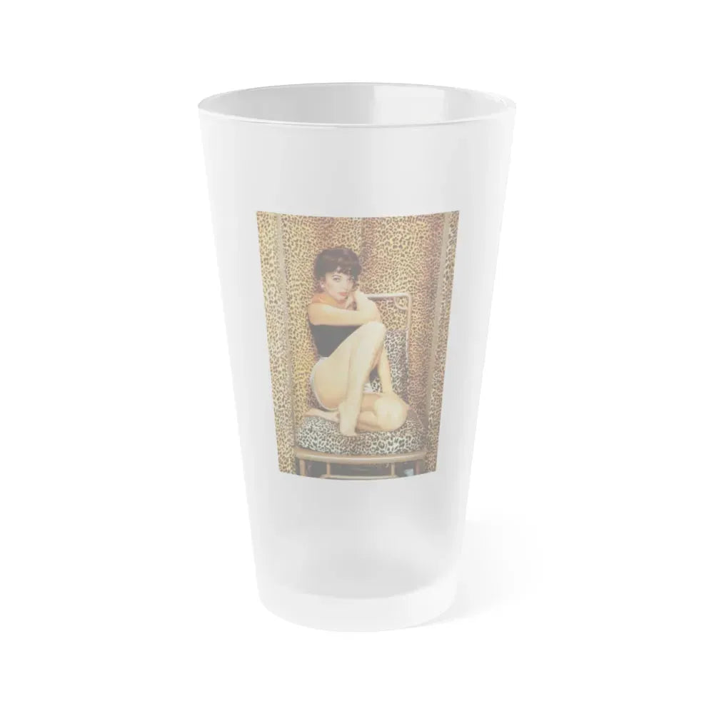 Joan Collins #78 (Vintage Female Icon) Frosted Pint Glass 16oz 16oz Frosted - Go Mug Yourself
