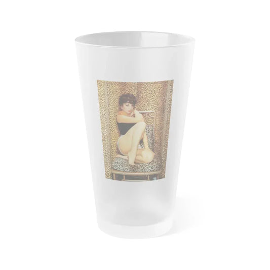 Joan Collins #78 (Vintage Female Icon) Frosted Pint Glass 16oz 16oz Frosted - Go Mug Yourself