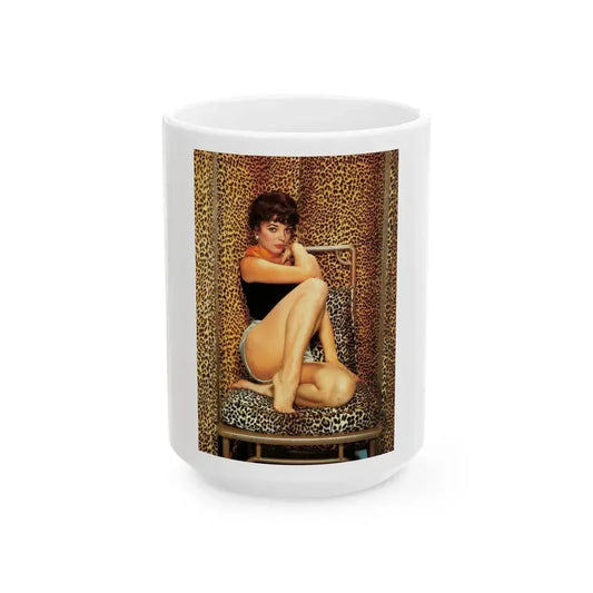 Joan Collins #78 (Vintage Female Icon) White Coffee Mug 15oz - Go Mug Yourself