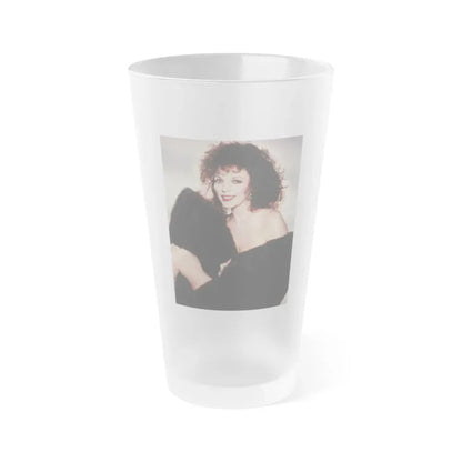 Joan Collins #89 (Vintage Female Icon) Frosted Pint Glass 16oz 16oz Frosted - Go Mug Yourself