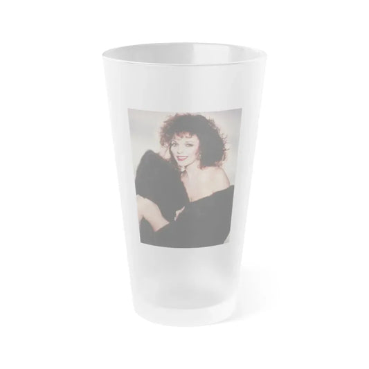 Joan Collins #89 (Vintage Female Icon) Frosted Pint Glass 16oz 16oz Frosted - Go Mug Yourself