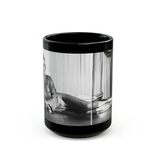 Joan Collins #98 (Vintage Female Icon) Black Coffee Mug 15oz - Go Mug Yourself