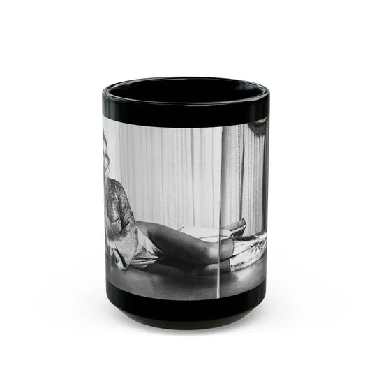 Joan Collins #98 (Vintage Female Icon) Black Coffee Mug 15oz - Go Mug Yourself