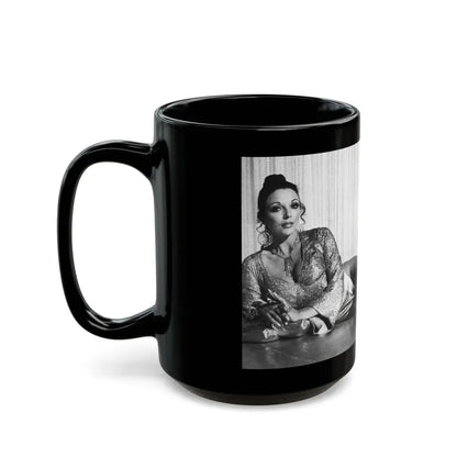 Joan Collins #98 (Vintage Female Icon) Black Coffee Mug - Go Mug Yourself