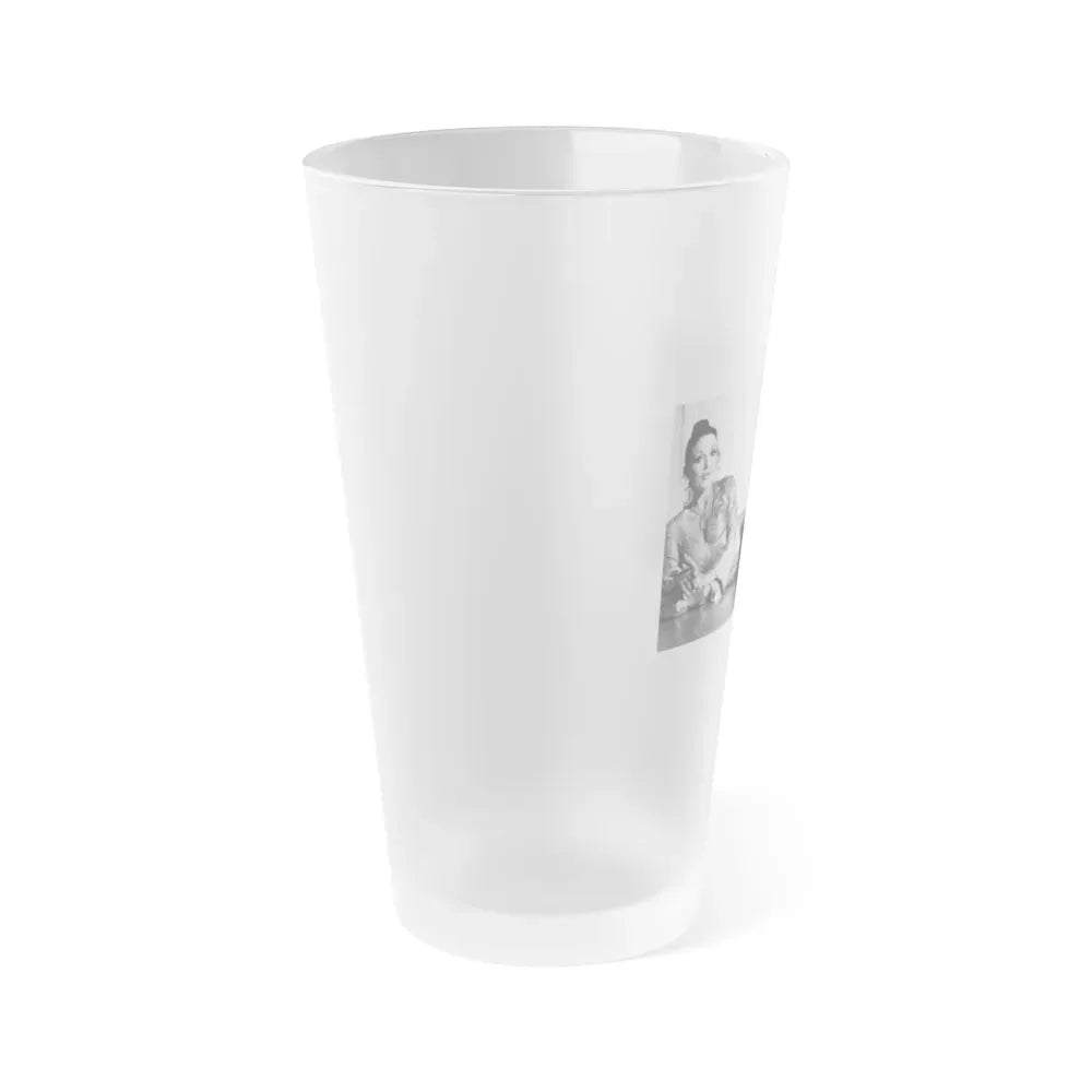 Joan Collins #98 (Vintage Female Icon) Frosted Pint Glass 16oz - Go Mug Yourself