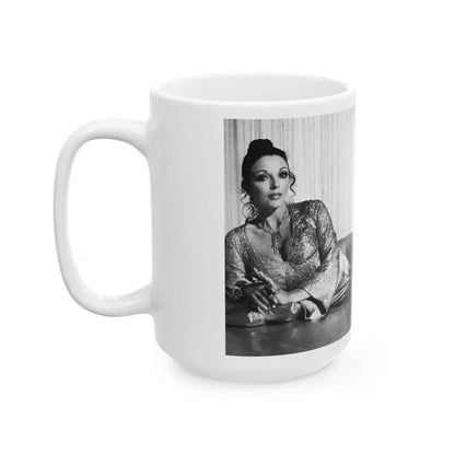 Joan Collins #98 (Vintage Female Icon) White Coffee Mug - Go Mug Yourself