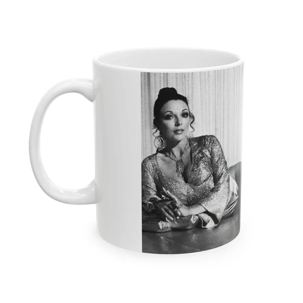 Joan Collins #98 (Vintage Female Icon) White Coffee Mug - Go Mug Yourself