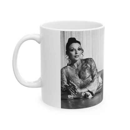 Joan Collins #98 (Vintage Female Icon) White Coffee Mug - Go Mug Yourself