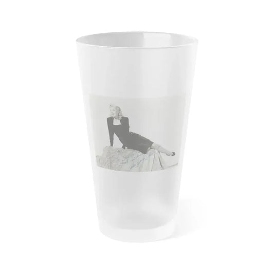 Joan Shawlee #04 (Vintage Female Icon) Frosted Pint Glass 16oz 16oz Frosted - Go Mug Yourself