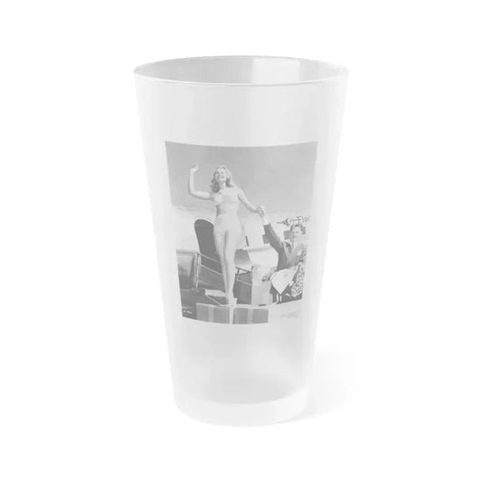 Joan Shawlee #05 (Vintage Female Icon) Frosted Pint Glass 16oz 16oz Frosted - Go Mug Yourself