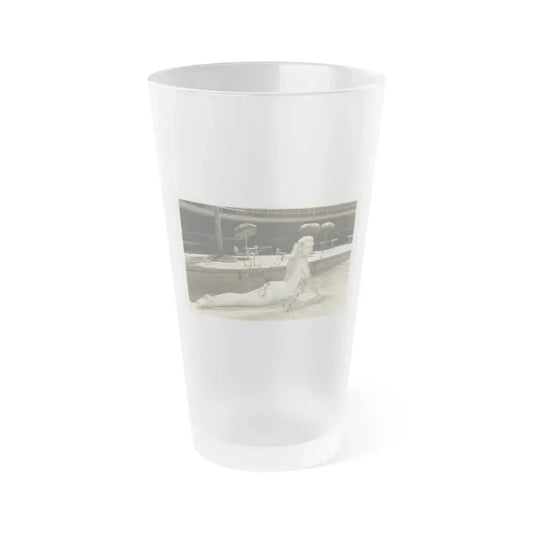 Joan Shawlee #07 (Vintage Female Icon) Frosted Pint Glass 16oz 16oz Frosted - Go Mug Yourself