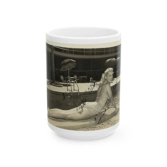 Joan Shawlee #07 (Vintage Female Icon) White Coffee Mug 15oz - Go Mug Yourself