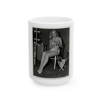 Joan Shawlee #09 (Vintage Female Icon) White Coffee Mug 15oz - Go Mug Yourself