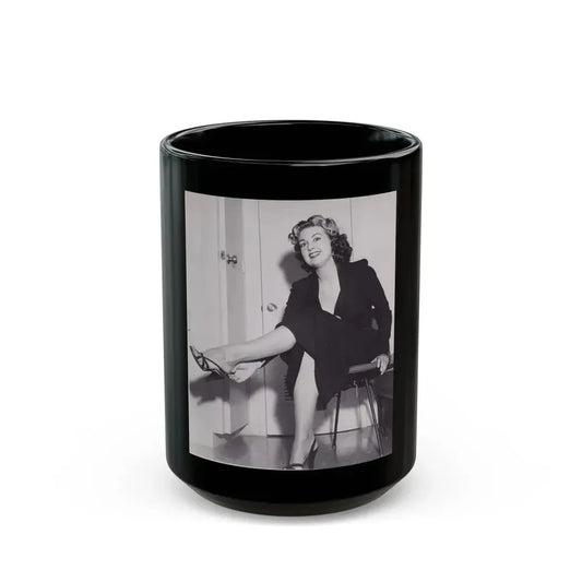 Joan Shawlee #10 (Vintage Female Icon) Black Coffee Mug 15oz - Go Mug Yourself