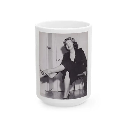 Joan Shawlee #10 (Vintage Female Icon) White Coffee Mug 15oz - Go Mug Yourself