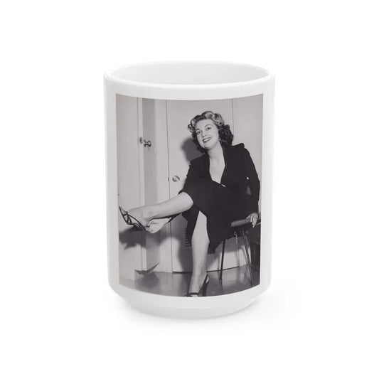 Joan Shawlee #10 (Vintage Female Icon) White Coffee Mug 15oz - Go Mug Yourself