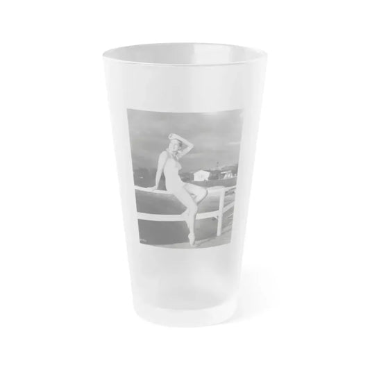 Joan Shawlee #17 (Vintage Female Icon) Frosted Pint Glass 16oz 16oz Frosted - Go Mug Yourself