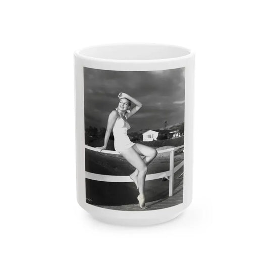 Joan Shawlee #17 (Vintage Female Icon) White Coffee Mug 15oz - Go Mug Yourself
