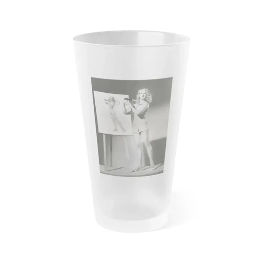 Joan Shawlee #27 (Vintage Female Icon) Frosted Pint Glass 16oz 16oz Frosted - Go Mug Yourself