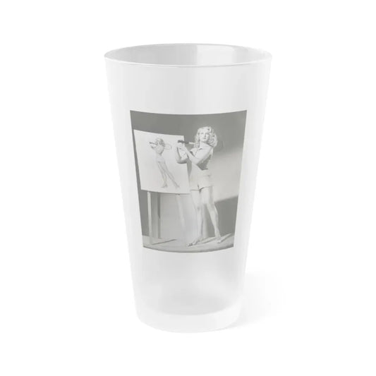 Joan Shawlee #27 (Vintage Female Icon) Frosted Pint Glass 16oz 16oz Frosted - Go Mug Yourself