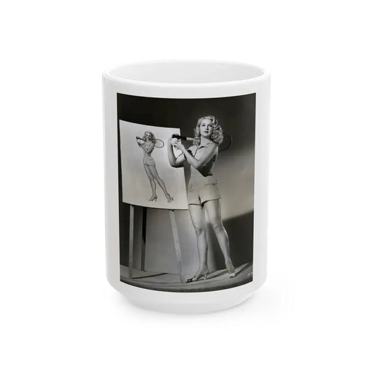 Joan Shawlee #27 (Vintage Female Icon) White Coffee Mug 15oz - Go Mug Yourself