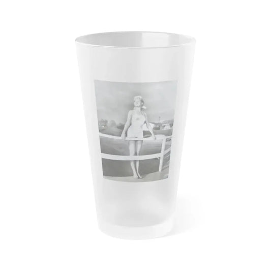 Joan Shawlee #32 (Vintage Female Icon) Frosted Pint Glass 16oz 16oz Frosted - Go Mug Yourself