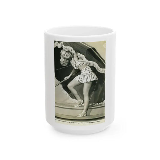 Joan Shawlee #45 (Vintage Female Icon) White Coffee Mug 15oz - Go Mug Yourself