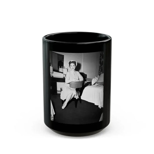 Joan Taylor #08 (Vintage Female Icon) Black Coffee Mug 15oz - Go Mug Yourself